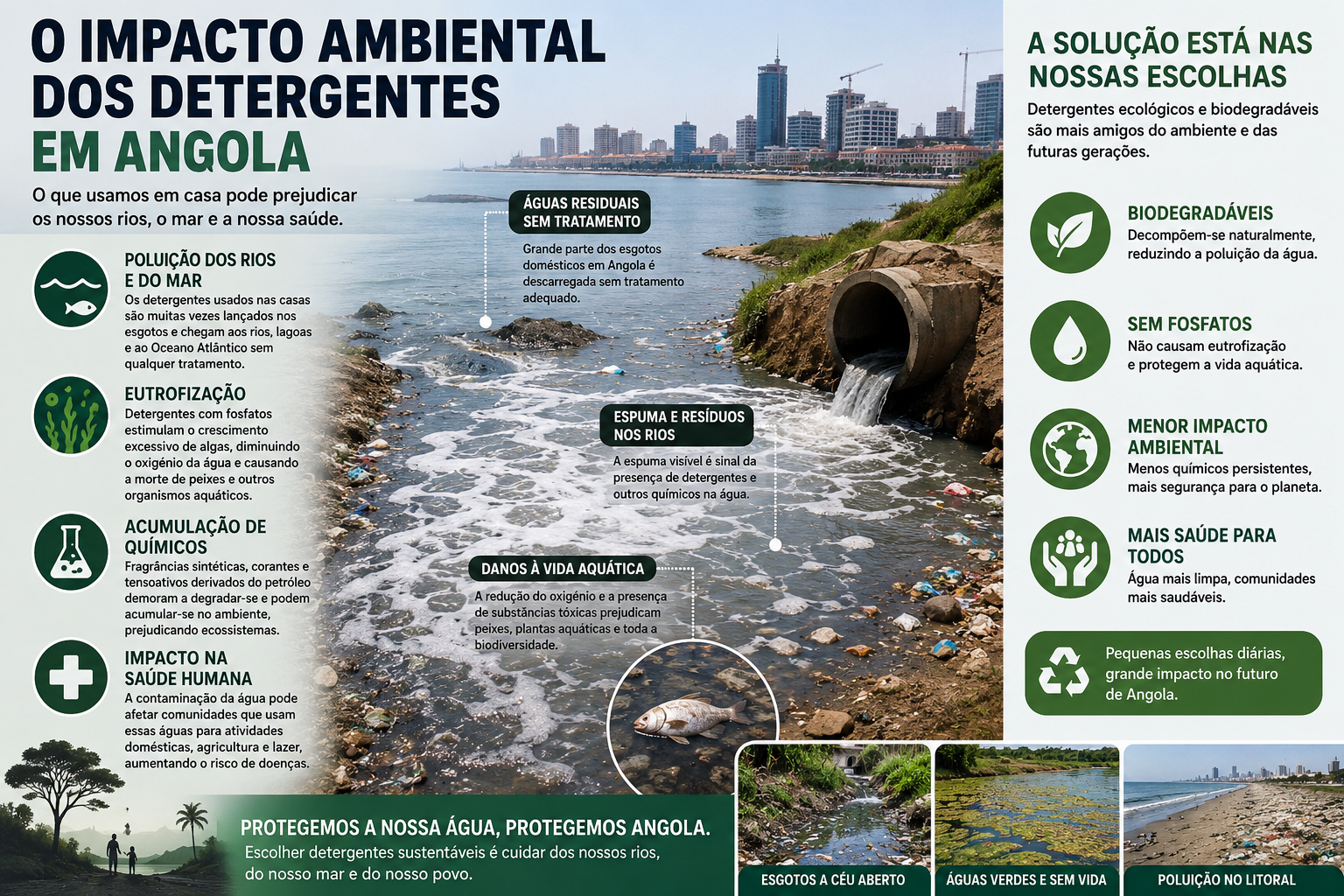 Impacto ambiental dos detergentes convencionais em Angola